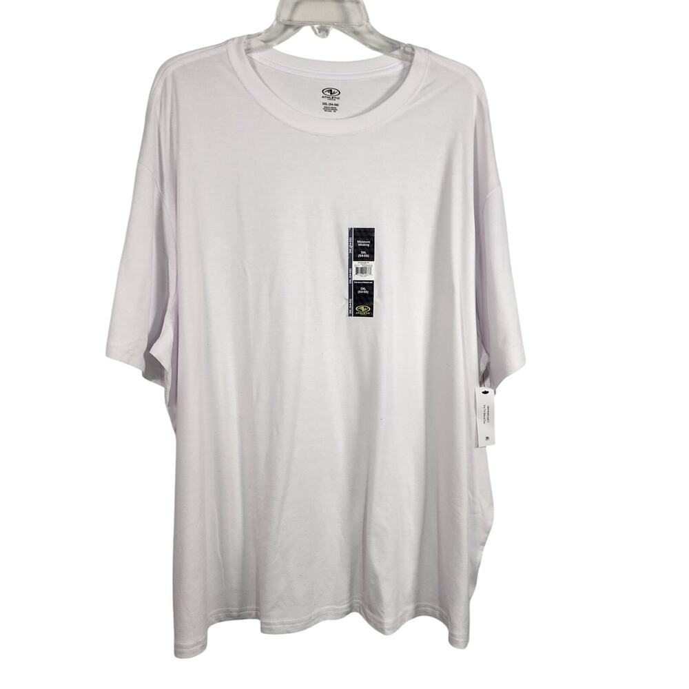 Athletic Works Mens 3XL Moisture Wicking Tee Vivid White Tri Blend T Shirt Basic